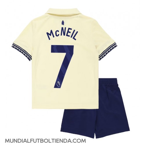 Camiseta Everton Dwight McNeil #7 Segunda Equipación Replica 2025-26 para niños mangas cortas (+ Pantalones cortos)